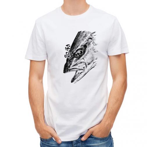 【Tシャツ】平政(ヒラマサ)墨絵風　白