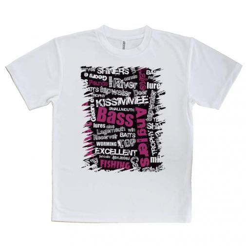 【Tシャツ】BASS テキストデザイン　ショッキングピンク
