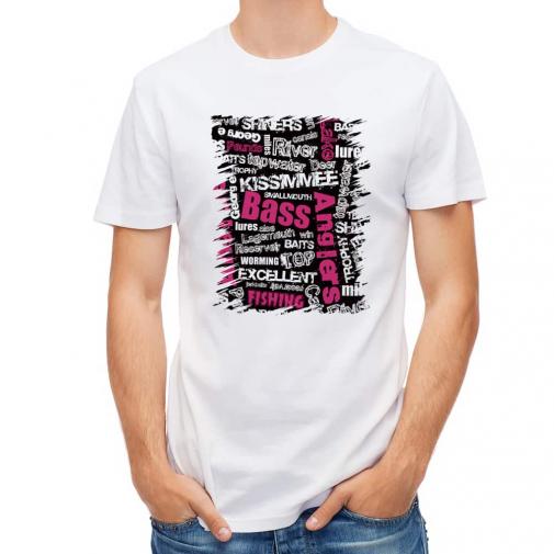 【Tシャツ】BASS テキストデザイン　ショッキングピンク