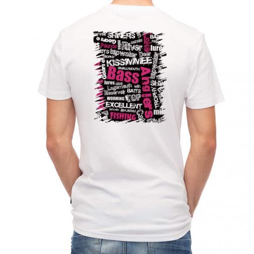 【Tシャツ】BASS テキストデザイン　ショッキングピンク