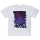【Tシャツ】雪山の上の済んだ夜空