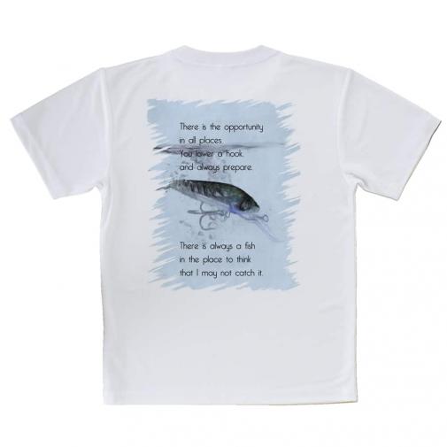 【Tシャツ】機会はどの場所にもある。釣針を垂れて常に用意せよ。釣れまいと思うところに常に魚あり。
