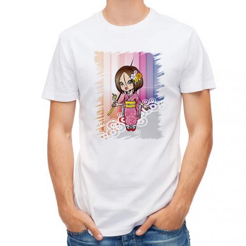 【Tシャツ】着物の女性は釣りに出かける