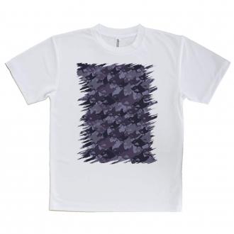 【Tシャツ】サメ(SHARK)　迷彩柄　パープルカラー