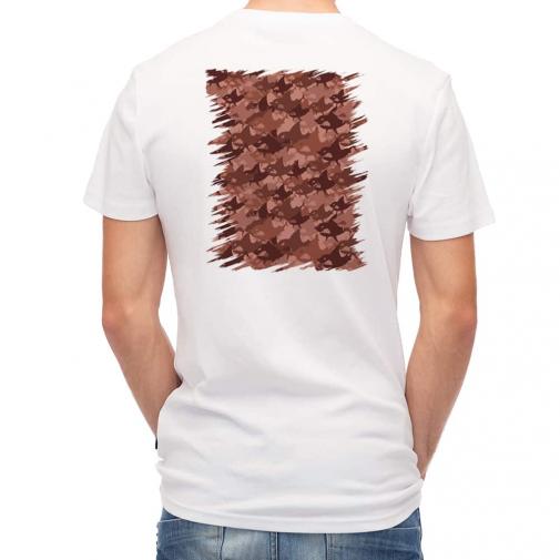 【Tシャツ】サメ(SHARK)　迷彩柄　チョコレートカラー