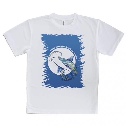 【Tシャツ】ハンマーヘッドシャーク　トロピカル風