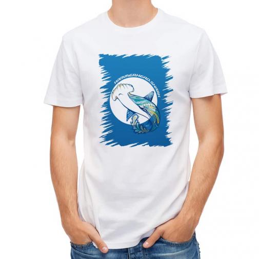 【Tシャツ】ハンマーヘッドシャーク　トロピカル風
