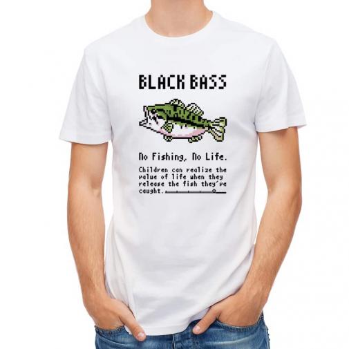 【Tシャツ】【釣りざんまい】ドット絵のブラックバス