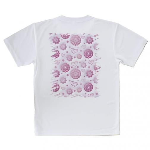 【Tシャツ】可愛いハートと花模様