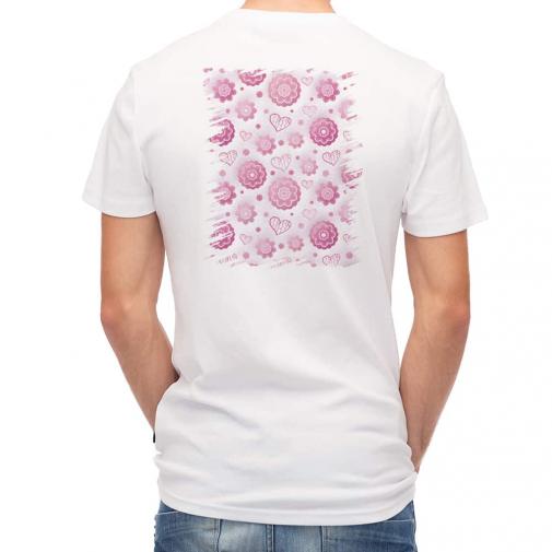 【Tシャツ】可愛いハートと花模様