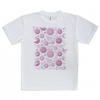 【Tシャツ】可愛いハートと花模様