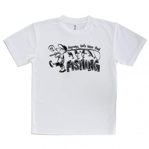 【Tシャツ】【釣りざんまい】釣りをとにかく楽しもう!_モノクロ
