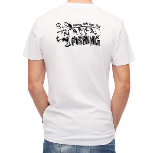 【Tシャツ】【釣りざんまい】釣りをとにかく楽しもう!_モノクロ