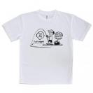 【Tシャツ】【釣りざんまい】なんだか大物釣りあげてるかも?_モノクロ