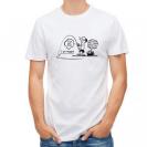 【Tシャツ】【釣りざんまい】なんだか大物釣りあげてるかも?_モノクロ