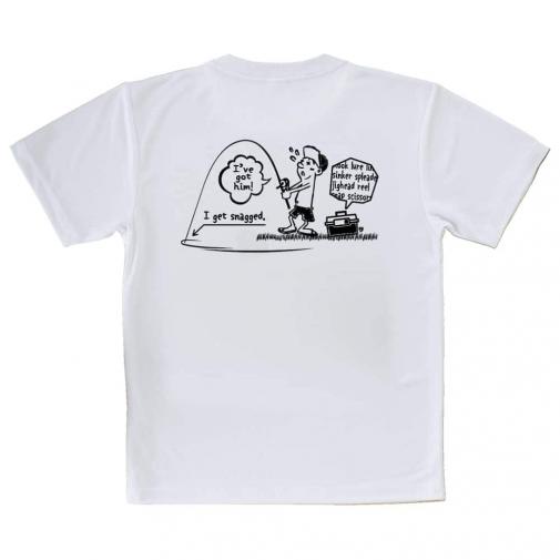 【Tシャツ】【釣りざんまい】なんだか大物釣りあげてるかも?_モノクロ