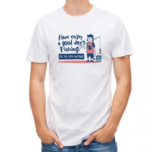 【Tシャツ】【釣りざんまい】一日釣りを楽しむアングラー_レトロ