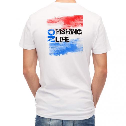 【Tシャツ】No Fishing No Life レッド&ブルー