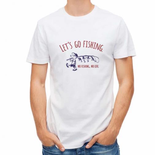 【Tシャツ】【釣りざんまい】レッツゴーフィッシング ルアーと少年_レトロ