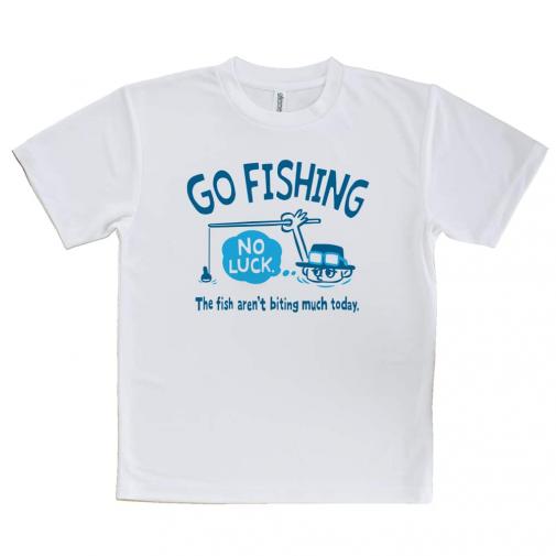 【Tシャツ】【釣りざんまい】ユニークな釣りするアングラー_ブルー