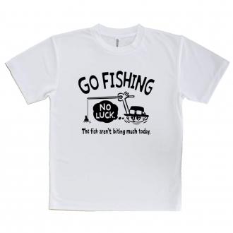 【Tシャツ】【釣りざんまい】ユニークな釣りするアングラー_ブラック