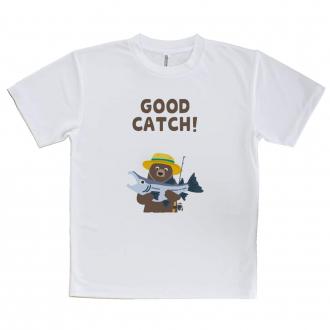 【Tシャツ】【釣りざんまい】サケを釣るクマさん