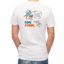 【Tシャツ】【釣りざんまい】釣り人と魚の遭遇_NB