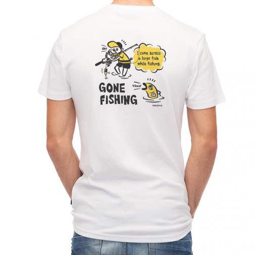 【Tシャツ】【釣りざんまい】釣り人と魚の遭遇_DG