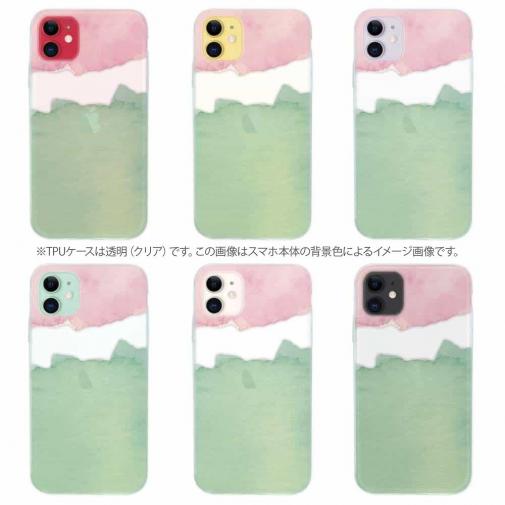 【TPU】水彩ピンク&グリーン