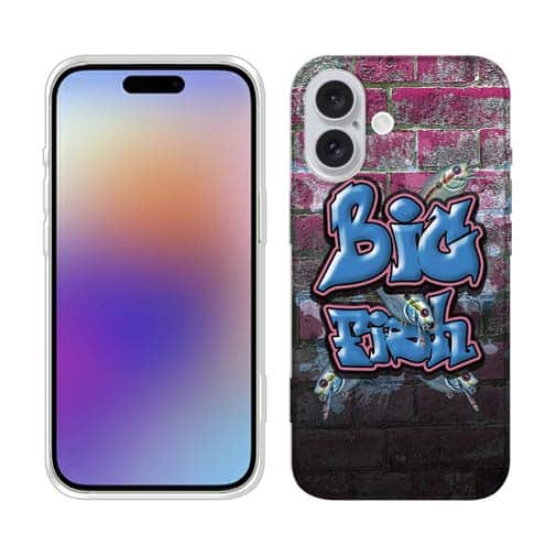 【TPU】BIG FISH 壁落書き風　ブルー