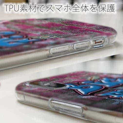 【TPU】BIG FISH 壁落書き風　ブルー