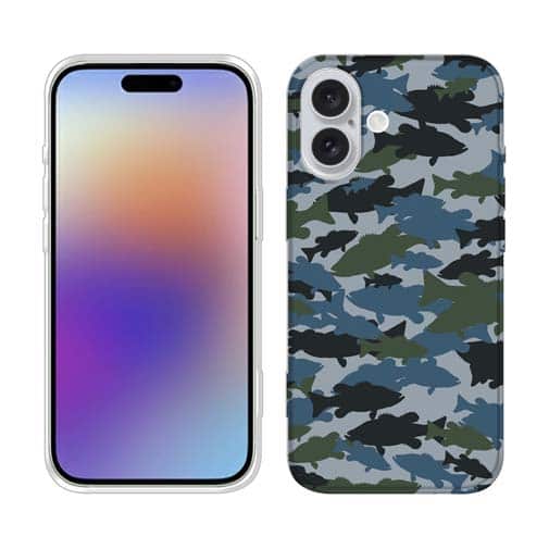 【TPU】ブラックバス　迷彩大柄　ブルー