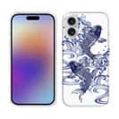 【TPU】タトゥー風昇り鯉　ブルー&ホワイト