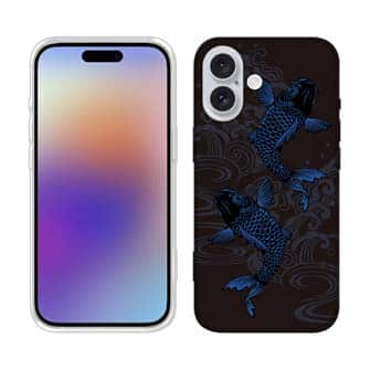 【TPU】タトゥー風昇り鯉　ブルー&ブラック