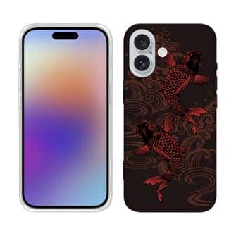 【TPU】タトゥー風昇り鯉　レッド&ブラック