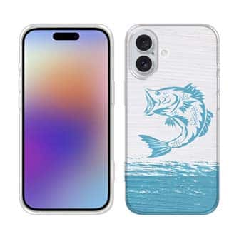 【TPU】ブラックバスのイラスト　木目調