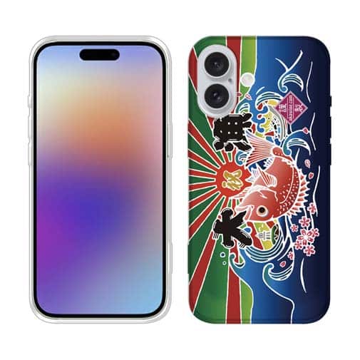 【TPU】赤ワイン 大漁旗スマホケース マダイ
