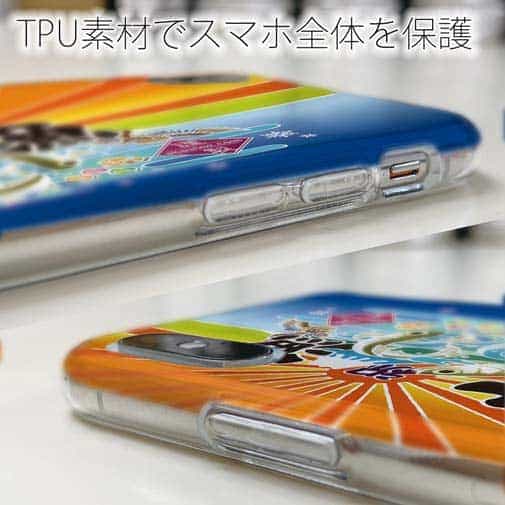 【TPU】赤ワイン　大漁旗スマホケース　ワカサギ