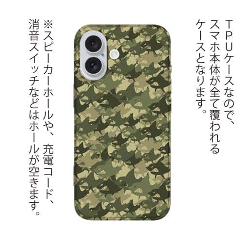 【TPU】サメ(SHARK)　迷彩柄　ブラウンカラー