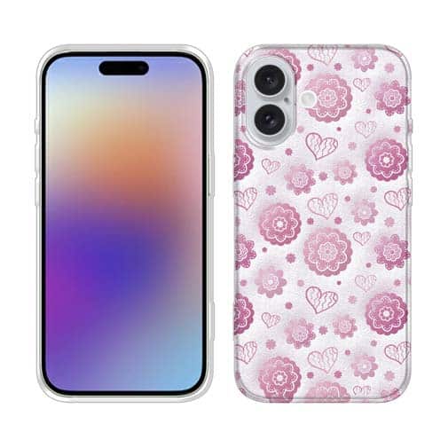 【TPU】可愛いハートと花模様