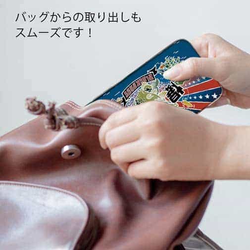 【TPU】赤ワイン　大漁旗スマホケース　ブラックバス