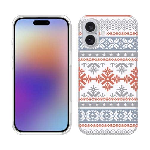 【TPU】ノルディック柄 ブルー&レッド