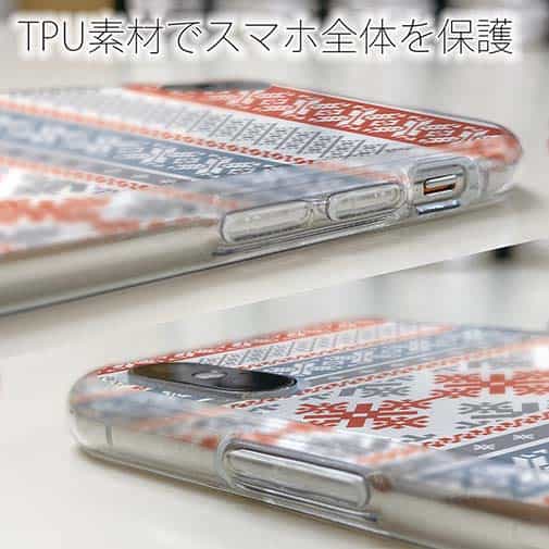 【TPU】ノルディック柄 ブルー&レッド