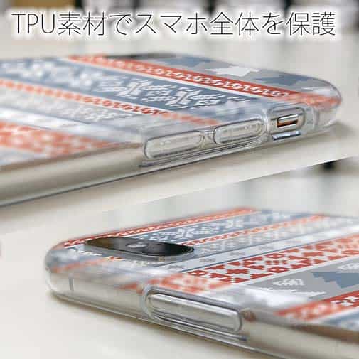 【TPU】ノルディック柄 ブルー&レッド2