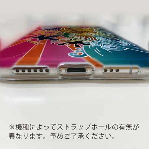 【TPU】赤ワイン　大漁旗スマホケース　アオリイカ