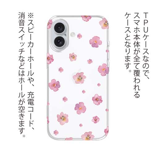 【TPU】ピンクの花のシームレスパターン