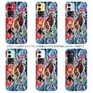 【TPU】赤ワイン　大漁旗スマホケース　ヒラメ