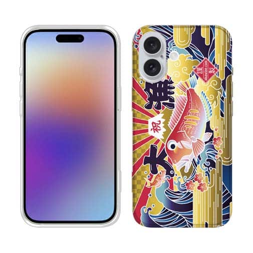 【TPU】赤ワイン 大漁旗スマホケース アマダイ