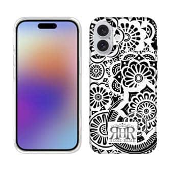 【ROMI HIME】【TPU】ヘナ タトゥー　トライバル　花　ホワイト＆ブラック