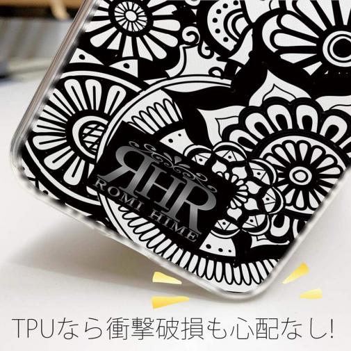 【ROMI HIME】【TPU】ヘナ タトゥー　トライバル　花　ブラック＆ホワイト